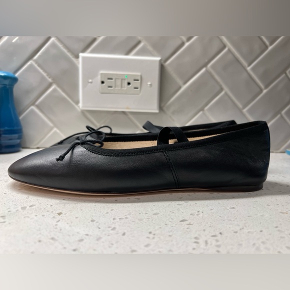 Loeffler Randall Leonie Black Leather Ballet Flats Size 7 - Picture 6 of 10